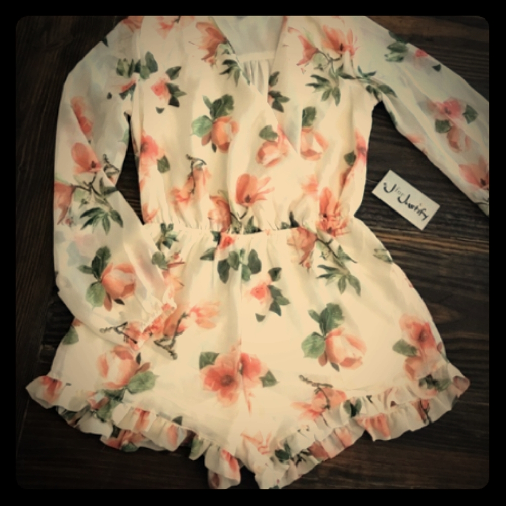 Beautiful sheer floral romper